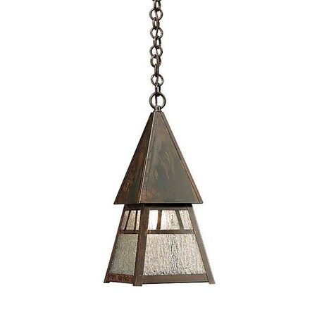 Arroyo Craftsman 6" Dartmouth Pendant, Antique Brass, Clear Seedy Glass DH-6CS-AB